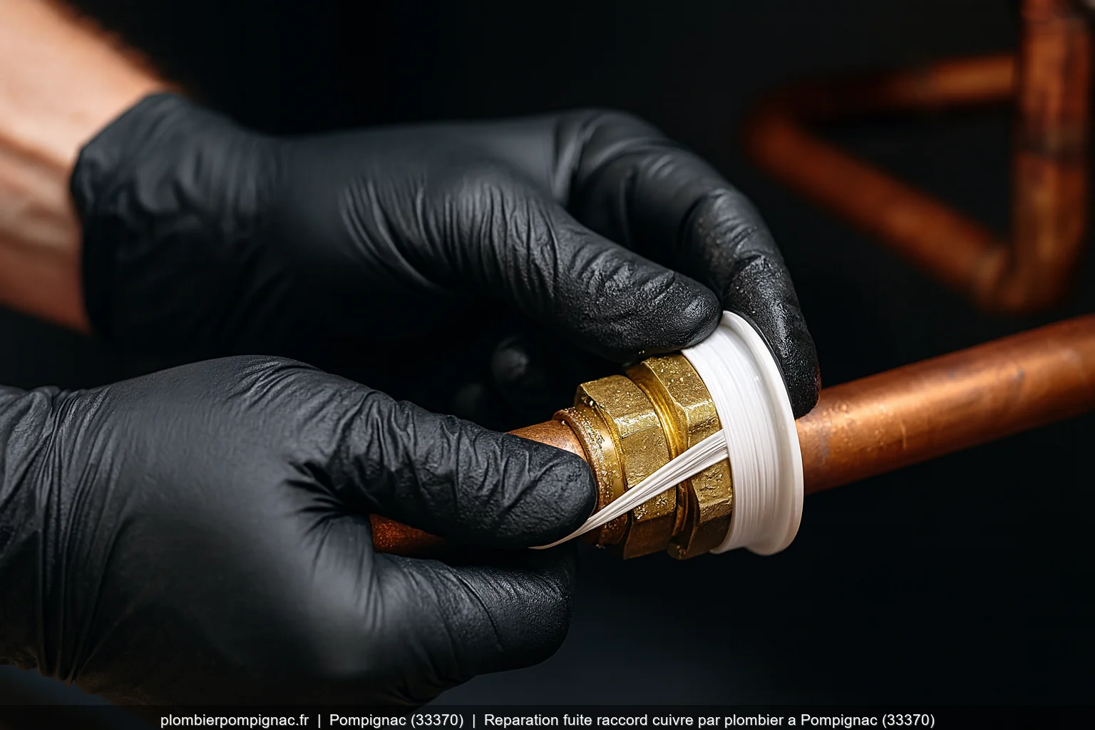 Reparation fuite raccord cuivre par plombier a Pompignac (33370)