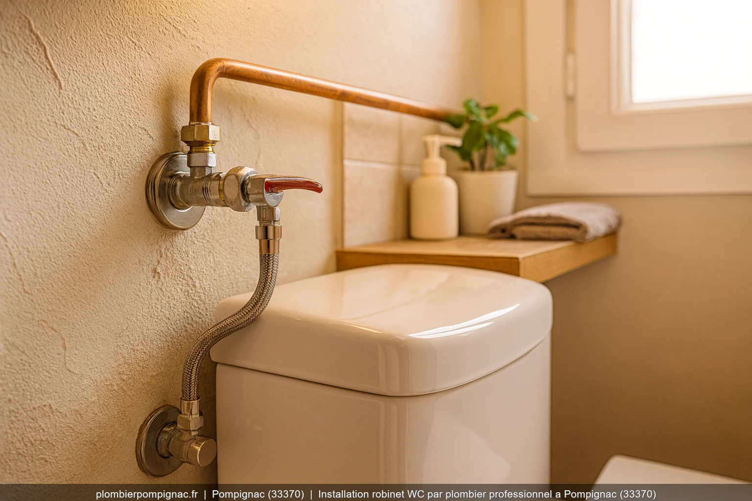 Installation robinet WC par plombier professionnel a Pompignac (33370)